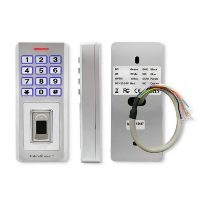 8. QOLTEC OBERON CODE LOCK WITH FINGERPRINT READER | RFID | CODE | CARD | KEYRING | BELL | IP68 | EM
