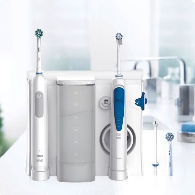 4. Oral-B Idropulsore Health Center Adult Rotating-Pulsating Toothbrush Blue, White