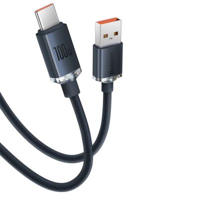 12. Baseus Crystal Shine Series cable USB cable for fast charging and data transfer USB Type A - USB Type C 100W 2m black (CAJY000501)