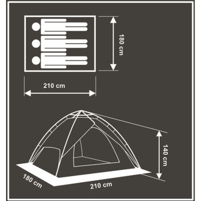35. 3-PERSON AUTOMATIC TENT 2IN1 HOLIDAY 210x180x140CM