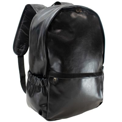 BLACK ECO-LEATHER BACKPACK SEMI LINE