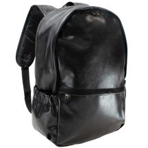 BLACK ECO-LEATHER BACKPACK SEMI LINE