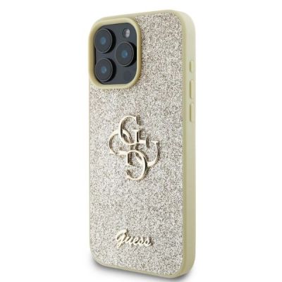 3. Guess Fixed Glitter Big 4G case for iPhone 16 Pro Max - gold