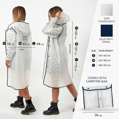 2. Perletti Women’s White Hooded Trench Raincoat, Size L