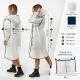 2. Perletti Women’s White Hooded Trench Raincoat, Size L