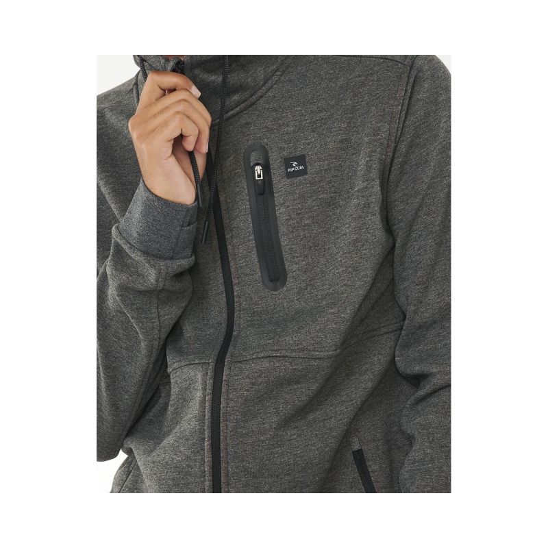 11. RIP CURL Anti Series Departed Zip Thru Sweatshirt Brown