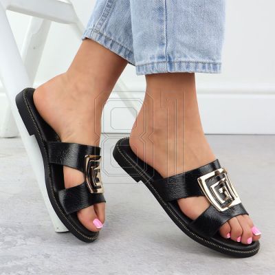 6. Black slippers with ornament W Filippo