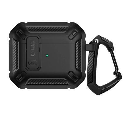 2. Tech-Protect X-Carbo Case for AirPods Pro 1 / 2 - Black
