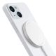 6. 3mk Hardy Silicone MagCase for iPhone 15 - white and silver