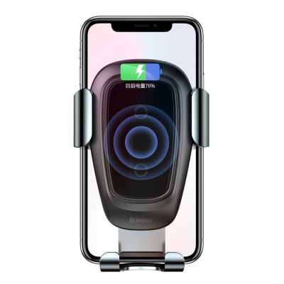 5. Baseus Metal Gravity Wireless Charger Car Mount Phone Bracket Air Vent Holder Qi Charger black (WXYL-B0A)