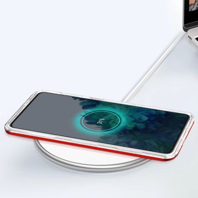 6. Clear 3in1 case for Samsung Galaxy S23+ silicone cover with frame red
