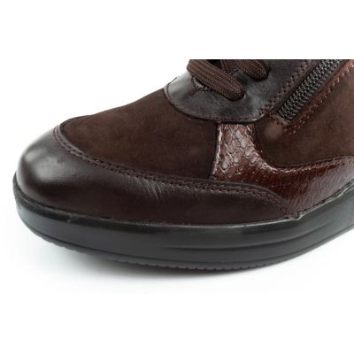 6. Scholl Emma Laces Women's Sports Shoes Leather Brown Platform