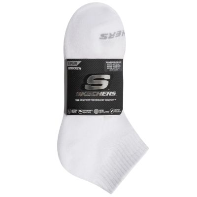 2. Skechers 5pk Unisex 1/2 Terry Qtr Crew S602095-100 White 39-42