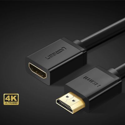 3. Ugreen HD107 10141 HDMI (Male) - HDMI (Female) 4K Cable 1m - Black