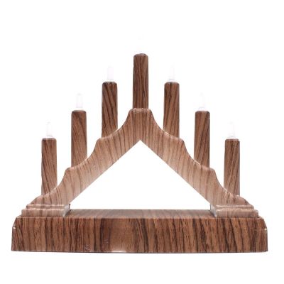 7. ADVENT CANDLE HOLDER 15.5x3.2x13.5CM 7 LED BATTERY-POWERED MAPLE