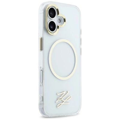 4. Karl Lagerfeld IML KL Script Logo MagSafe Case for iPhone 17 - Transparent