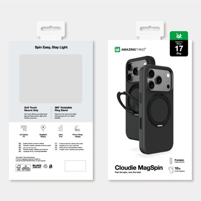 6. AmazingThing Cloudie iPhone 17 Pro Case with Stand - Black