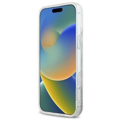 5. Karl Lagerfeld Liquid Glitter Karl Head Magsafe iPhone 16 Case - Clear