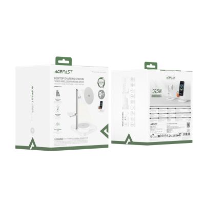 6. Acefast E39 Qi2.2 25W 4-in-1 Wireless Desk Charger for Phone, Watch, and Headphones with Night Light - White
