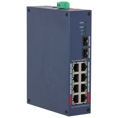 Dahua Technology CHS4210-8GT-110 Managed Network Switch L2 Gigabit Ethernet (10/100/1000) Supports PoE DIN rail Dark Blue