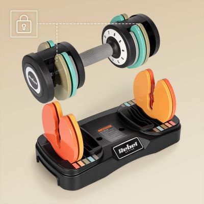 8. REBEL ACTIVE AUTOMATICALLY ADJUSTABLE CAST IRON DUMBBELLS, SET 2X10 KG, 1 KG STROKES RBA2335