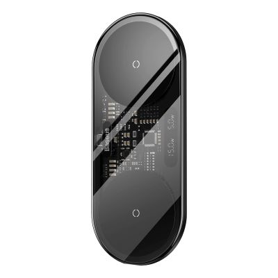 6. Baseus Digital LED Display dual wireless charger with digital display 20W black (WXSX010101)