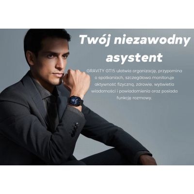 12. GRAVITY GT15-12 Women's Smartwatch Navy Blue Silicone Strap + Black Bracelet