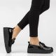 6. Women's leather platform moccasins, patent leather, black, Filippo DP8269