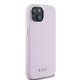 4. DKNY Liquid Silicone Small Metal Logo MagSafe Case for iPhone 15 / 14 / 13 - Pink