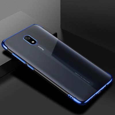 2. Clear Color Case Gel TPU Electroplating frame Cover for Xiaomi Redmi 8A blue