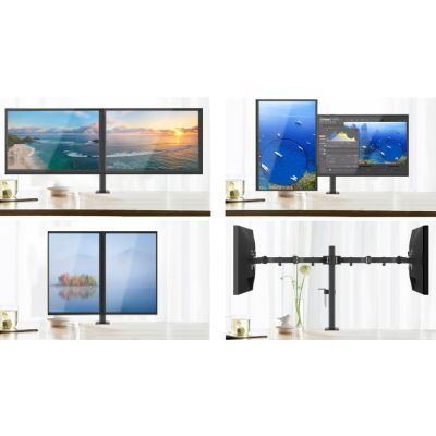 10. TECHLY DOUBLE DESK ARM 2X LED/LCD 13-27 CA