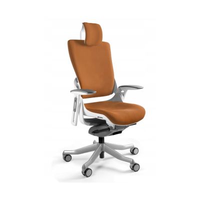Wau 2 BL405 office chair, mandarin/white fabric