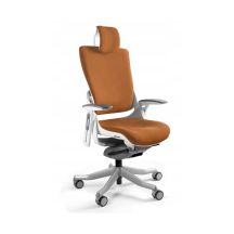 Wau 2 BL405 office chair, mandarin/white fabric