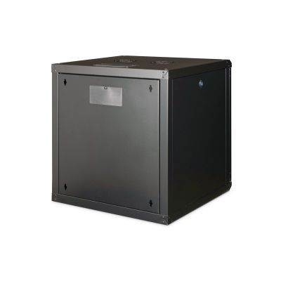 34. Digitus Unique 19" 12U 600x600 wall-mounted network cabinet, glass door, black, undivided, assembled, 100kg