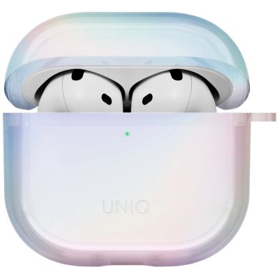 2. Uniq Iridescia case for AirPods 4 Hang Case - holo white