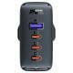 4. Fast charger GaN UK 100W Power Delivery 3x USB C 1x USB - black