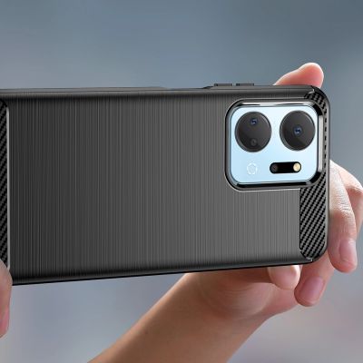 5. Carbon Case case for Honor Play 40 Plus / Honor X7a flexible silicone carbon cover black