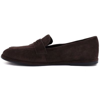 3. Women's Chocolate-Brown Leather Loafers Vinceza 67028