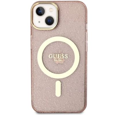 3. Guess GUHMP14MHCMCGP iPhone 14 Plus 6.7" pink/pink hardcase Glitter Gold MagSafe