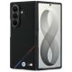 BMW M Leather Perforated Tricolor Stripe Metal Logos MagSafe Case for Samsung Galaxy Z Fold 8 Ultra - Black