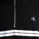 3. Calvin Klein Zip Fleece Hoodie Logo Tape Black - LZ04RE285G-UB1
