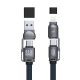 3. Dudao L20Max 65W 4-in-1 Cable with Lanyard USB-C to USB-C with Lightning and USB-A Adapters - Blue