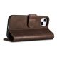 10. iCarer Oil Wax Wallet Case 2in1 Cover iPhone 14 Plus Anti-RFID Leather Flip Case Brown (WMI14220723-BN)
