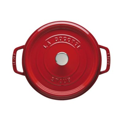 2. Staub Round Cast Iron Pot - 3.8 ltr, Red