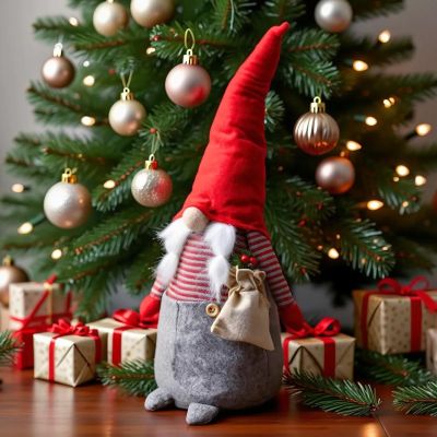 6. DECORATIVE SANTA CLAUS 50 CM GIRL WITH BAG AND ROWNBERRY