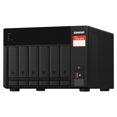 4. Qnap TVS-675-8G, Tower, 6 x 2.5"/3.5" SATA, Zhaoxin Kaixian KX-U6580 8C/8T, 8GB (1x 8GB) DDR4 SODIMM, 2 x 2.5GbE, Single PSU, 250W