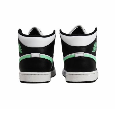 9. Air Jordan 1 Mid Green Glow White Men's Sneakers - DQ8426-103