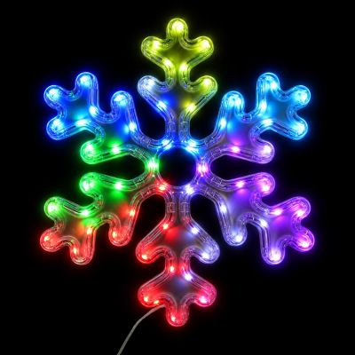 6. DECORATIVE HANGING SNOWFLAKE 31.5 x 36 CM 60LED RGB TIMER USB