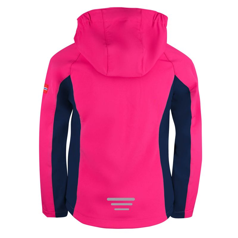 2. TrollKids Girls Kristiansand Jacket navy/magenta softshell pink (321-114)