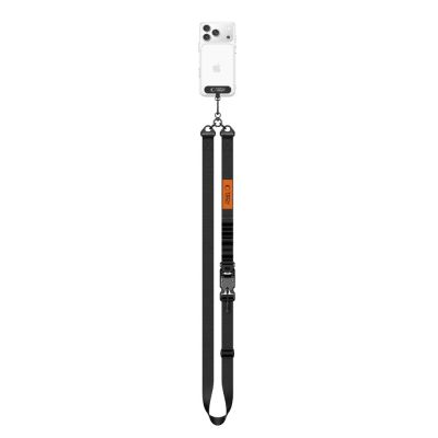 3. Tech-Protect C9S Rope Crossbody Phone Lanyard - Black and Orange